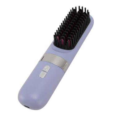 Imagem de Pente de Alisamento de Cabelo, Escova de Estilo de Ondulação de Cabelo Sem Fio Iônico para Mulheres Com 5 Temperaturas 20s Aquecimento Rápido para Viagens Em Casa Em Salão de