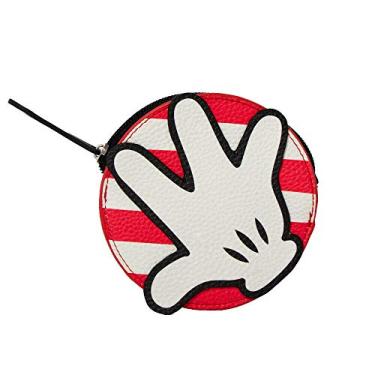 Imagem de Carteira com fivela da Disney, bolsa de moedas, mão e botão do Mickey Mouse, couro vegano