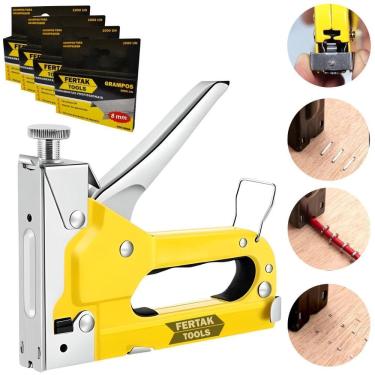 Imagem de Grampeador Pinador Manual 3 Em 1 Pressão + 4000 Grampos 8Mm