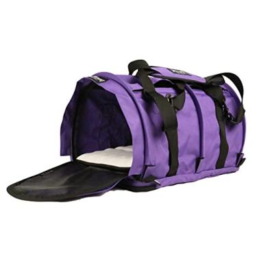 Imagem de STURDI PRODUCTS Porta-Viagens Grande Para Animais De Estimação Sturdibag: Altura Flexível Para Cães E Gatos, Laterais Macias Com Clipes De Segurança E Tiras De Cinto De Segurança | Roxo, 18" X 12" X 1