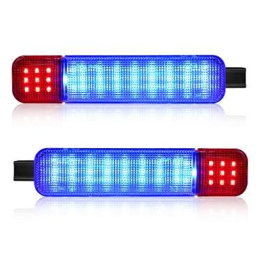 Imagem de Conjunto de lâmpada de advertência azul com luz de LED para painel de porta interior compatível com Chevy GMC C/K Silverado Sierra 1500 2500 3500 Suburban Tahoe Avalanche Yukon XL Cadillac Escalade Hu-mmer H2