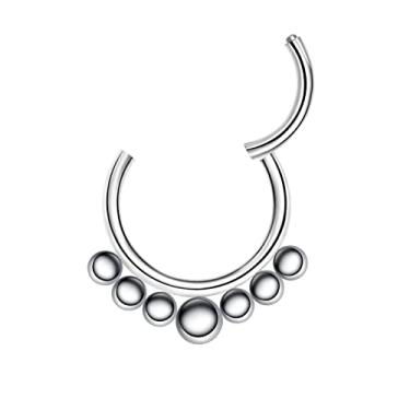 Imagem de ZYTAIJEW Hipoalergênico 16G 6 mm/8 mm/10 mm G23 anéis de nariz de titânio septo articulado argola cartilagem anel helix torre tragus lóbulo confortável joia piercing corporal, Titânio, Sem Pedra