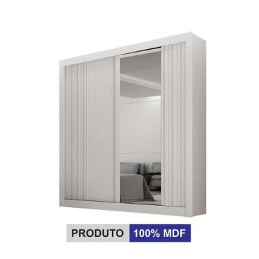 Imagem de Guarda Roupa Solteiro 100% MDF 2 Portas Correr Com Espelho e 2 Gavetas