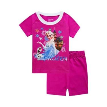 Imagem de Conjunto de Pijamas de Algodão para Meninas - Verão - Elsa e Minnie - 