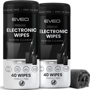 Imagem de Toalhetes Eletrônicos EVEO Screen Cleaner - Pacote com 80 Unidades (2 