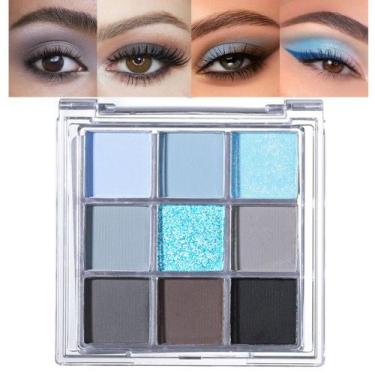 Imagem de Paleta de Sombras CAKAILA - 9 Cores Azul e Cinza - Impermeável