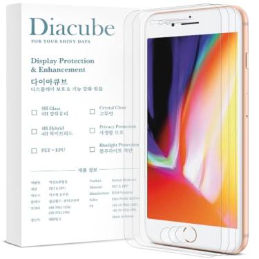 Imagem de Diacube Pacote com 3 protetores de tela fosco antirreflexo para iPhone 8+/7+/6+, filme PET EPU resistente à quebra, anti-impressão digital, toque sedoso, livre de poeira e fácil instalação com