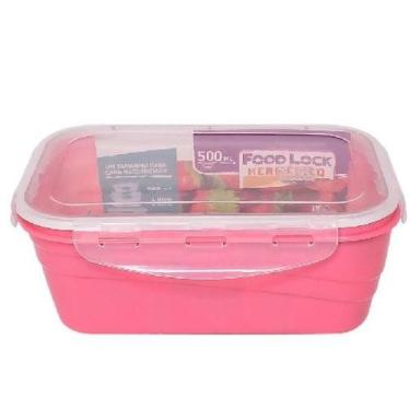 Imagem de Pote Hermético Marmita 500 Ml Lp House, Rosa