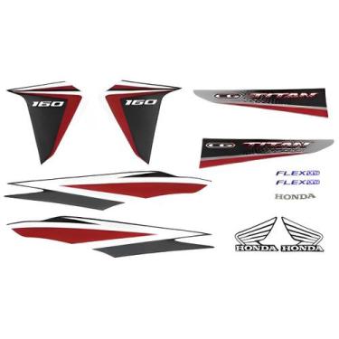 Imagem de Kit Completo Faixa Adesiva Titan 160 Preta 2016 - S PARTS