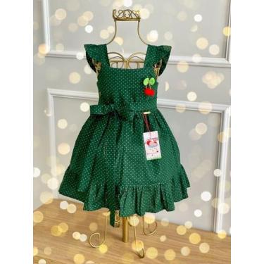 Imagem de Vestido Verde Poá Dourado - JOANINHA BABY, 06 ANOS