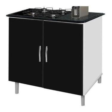 Imagem de Balcao Luanda P/ Cooktop De 04 Bocas Bra / Preto C 02 Portas - PASSE B