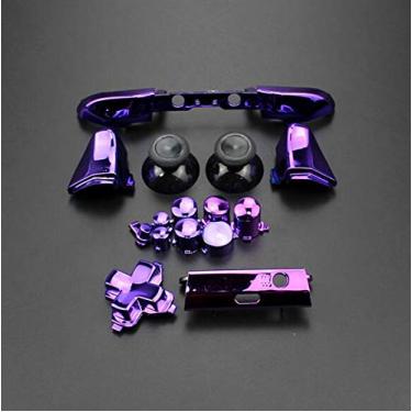 Imagem de Botão de reposição completo de botão de disparo de botões guia Dpad RT LT RB LB ABXY ON Off kit de botão para controle Xbox One Slim Xbox One S (roxo cromado)
