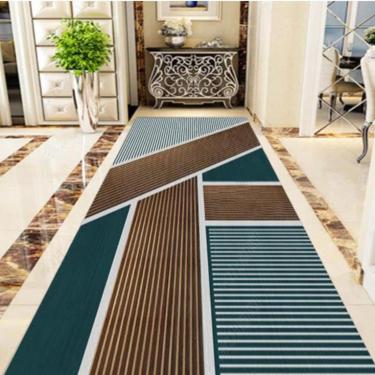 Imagem de Tapete de corredor extra longo Tapete de corredor de passagem contemporâneo para corredor, carpete lavável antiderrapante porta frontal/entradas/tapete de escritório tapete longo,#4,1,4m x 3