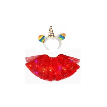 Imagem de Fantasia Infantil Unicornio Saia Led E Tiara Carnaval