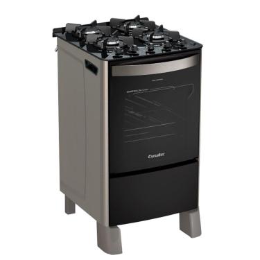 Imagem de Fogão de Piso Esmaltec 4 Bocas Esmeralda, Mesa de Vidro, Acendimento Automático, Inox, Bivolt