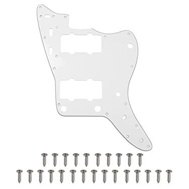 Imagem de 1 peça Yootones 65 60s Vintage Pickguard Guitar Scratch Plate com parafusos compatível com substituição de pickguard Jazzmaster estilo vintage americano/mexicano (3 camadas brancas)