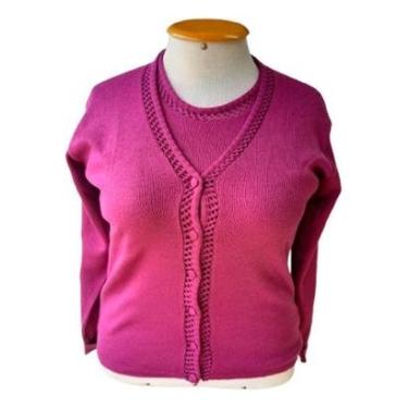 Imagem de Suéter Tween-set 2 Peças Conjunto Plus Size Tricot Premium-Feminino