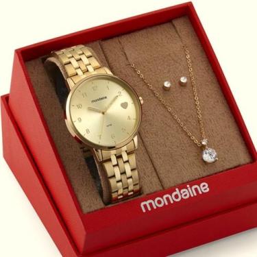 Imagem de Relógio Mondaine Feminino Grande Original Dourado À Prova D'Água com N
