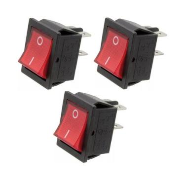 Imagem de Kit 03 x Chave Gangorra Kcd4-201n 4t 16/20a 250v Vermelha - ATMX