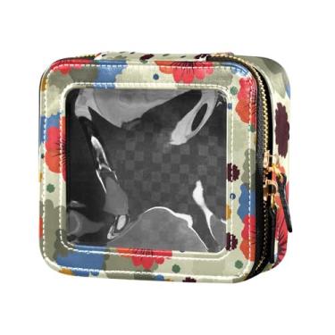 Imagem de Fitrendlovey Bolsa organizadora de maquiagem com grande claraboia e zíper estojo cosmético portátil para cuidados com a pele e itens essenciais de viagem, T4, one size