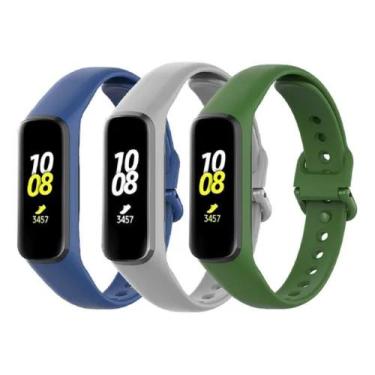 Imagem de 3 Pulseiras De Silicone Galaxy Fit 2 R220 - Azul Marinho / Cinza / Ver