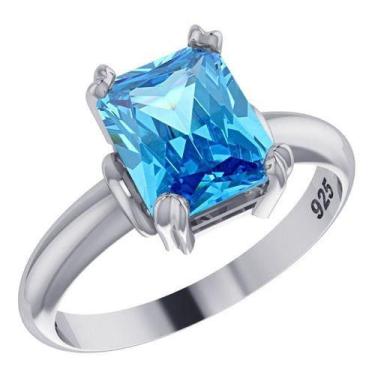 Imagem de Anel Azul Topázio Pura Prata 925 Vintage - Exclusivo - Tudo Prata, 10