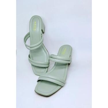 Imagem de Tamanco Feminino Sandália Saltinho Médio Confortável - Rozes Shoes, Ve