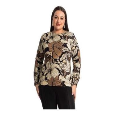 Imagem de Blusa Feminina Estampada Plus Size Manga Longa Secret Glam Cor:;Tamanho:G4;Gênero:Feminino-Feminino