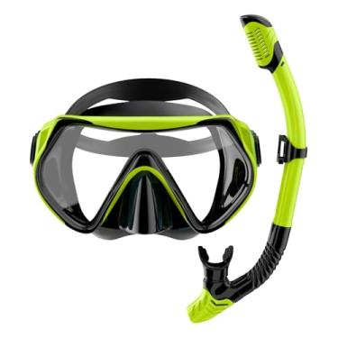 Imagem de Kit de Óculos de Mergulho, Snorkel Adulto, Mascara de Mergulho, Óculos de Mergulho e Aparelhos de Respiração (Fluorescente)