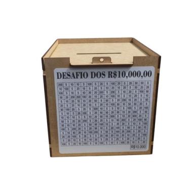 Imagem de DESAFIO Cofre Mdf - Guarde Dinheiro Fácil - Junto 5Mil/10Mil/20Mil - A