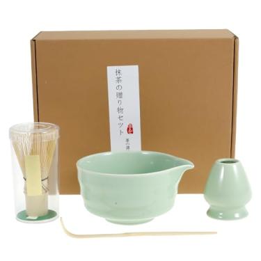 Imagem de HGQiviut Conjunto De Batedores Matcha, 4 Peças, Inclui Tigela Cerâmica Com Bico, Suporte Para Batedor Bambu E Colher - Chá Verde Lindo Kits Matcha Amantes