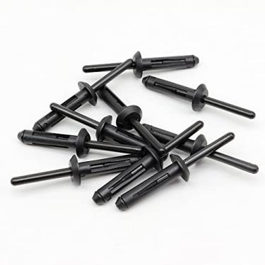 Imagem de 10 peças de capa de para-choque rebites de retenção de montagem de nylon preto para GM 25524005 serve para modelos de caminhões e quadriciclos