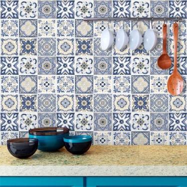 Imagem de Papel de Parede Hidráulico de Azulejo Português 250 - Inove Papéis de 