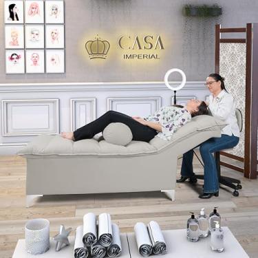 Imagem de Maca de Estética Liz Designer Atendimento Cílios Sobrancelhas Salão Spa Corano Luxo Casa Imperial (GELO308)