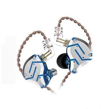 Imagem de Cinco fones de ouvido de motorista, KZ ZS10 PRO com isolamento de ruído de alta fidelidade com cabo destacável de 2 pinos 0,75 mm (sem microfone, azul brilhante)