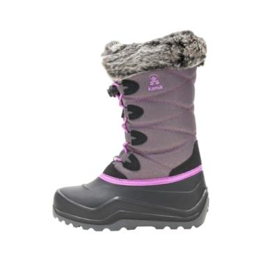 Imagem de Bota de inverno impermeável para meninas Snowgypsy 4 (bebê/criança pequena/criança grande) carvão/orquídea, Carvão/orquídea, 4 Big Kid