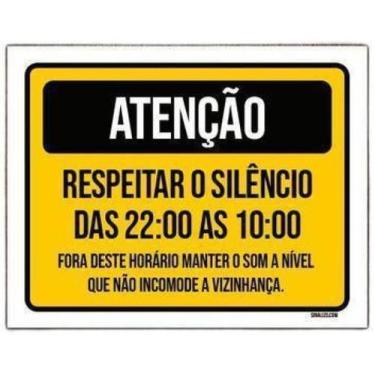 Imagem de Placa Sinalização Atenção Respeitar Silêncio Incomode 36X46 - Sinalizo