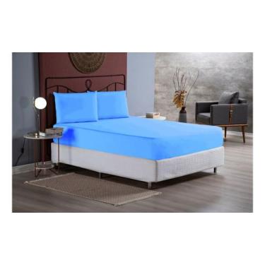 Imagem de Lençol Com Elástico King Size 100% Algodão 200 Fios Macio 3p - Toda Su