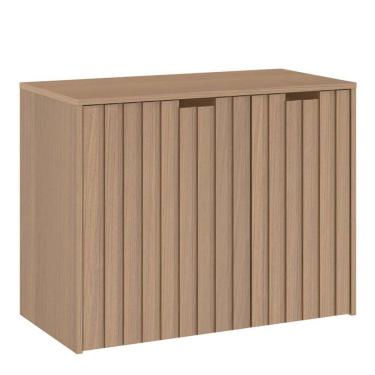 Imagem de Balcão Gabinete Para Banheiro 80 Cm 2 Gavetas Nogal Amêndoa