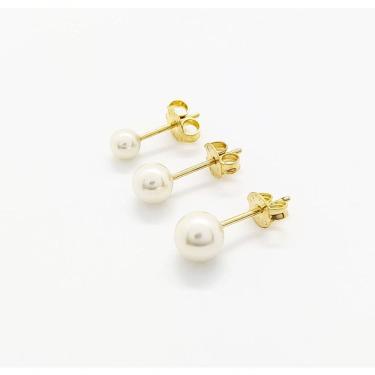 Imagem de Trio De Brincos Folheados Pérola