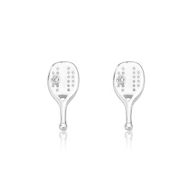 Imagem de Brincos Raquetes Beach Tennis Revestidos Em Prata