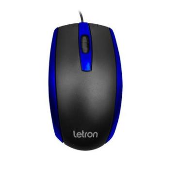 Imagem de Mouse Usb Letron Office Duo Azul Ergonomico 3d