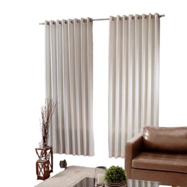 Imagem de Cortina Quarto E Sala 100 X 250 Cm Havana Branco
