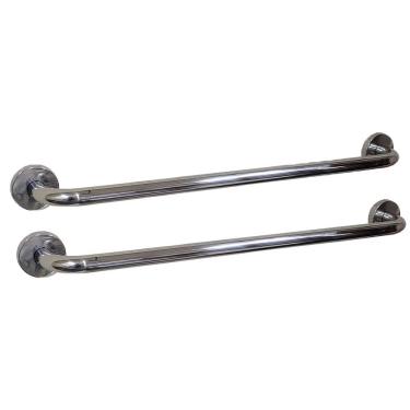 Imagem de Barra Alça Apoio Kit 2 Uni Aço Inox 50cm Acessibilidade