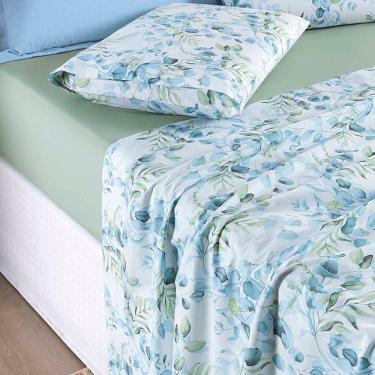 Imagem de Jogo De Cama Lençol Maggy Casal 4 Peças Percale 200 Fios Estampado Forest Floral Verde 80% Algodão - 20% Poliéster