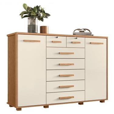 Imagem de Cômoda Fontana 2 Portas E 7 Gavetas Freijó-off White - Móveis Albatroz Freijó-off White