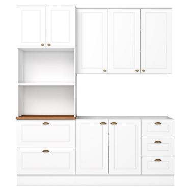 Imagem de Cozinha Modulada 3 Pecas 120cm Ce759 Americana Branco Nature Henn