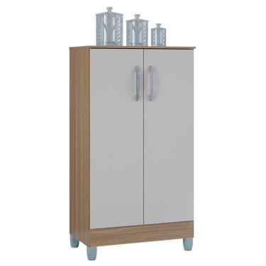 Imagem de Armário Multiuso 60cm 2 Portas Tami P11 Castanho-off White - Mpozenato