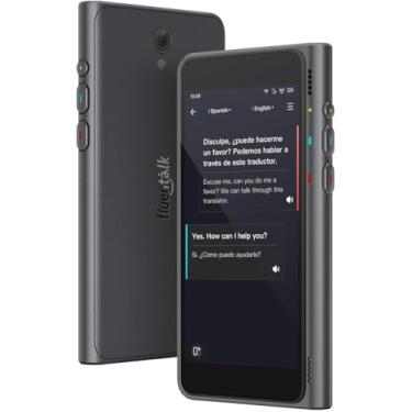 Imagem de Timekettle Dispositivo tradutor Fluentalk T1 suporta 40 idiomas, mais de 31 pares de idiomas offline, tradução de fotos, sem necessidade de WiFi, dados globais de 2 anos, tela HD de 4 polegadas para