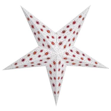 Imagem de GalaxyArts Luminária Pendente Em Formato De Estrela Papel, Vermelha, 24", Feita À Mão, 3D, Com Recortes, Fácil Pendurar, Para Casamentos, Festas, Natal, Decoração Interiores E Exteriores.